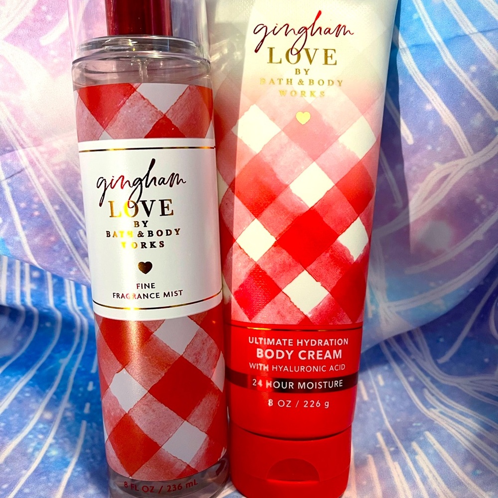 New bath and body works Gingham Love Lotion/spray Set